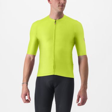 Castelli Aero race 6.0 korte mouw fietsshirt groen/geel heren 