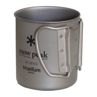 Snow Peak titanium single wall cup 220 ml Folding Handle (MG-041FH) 