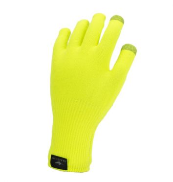 SealSkinz Ultra grip knitted fietshandschoenen neon geel 
